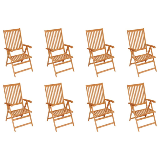 Reclining Garden Chairs 8 Pcs Solid Teak Wood Tbixpab