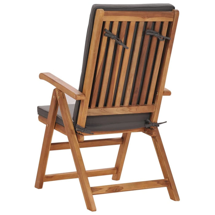 Reclining Garden Chairs With Cushions 2 Pcs Solid Teak Wood