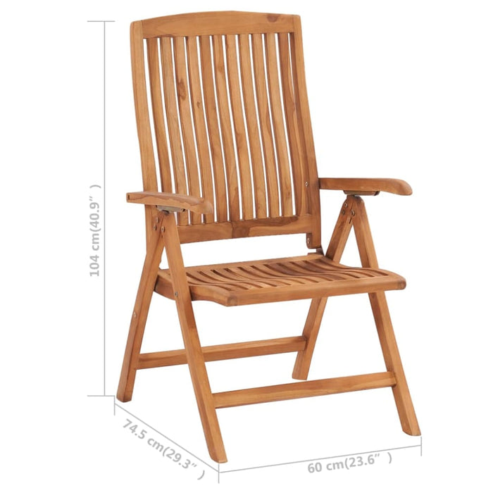 Reclining Garden Chairs With Cushions 4 Pcs Solid Teak Wood