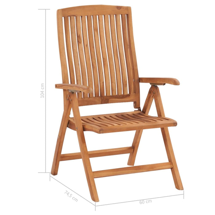 Reclining Garden Chairs With Cushions 6 Pcs Solid Teak Wood