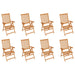 Reclining Garden Chairs With Cushions 8 Pcs Solid Teak Wood