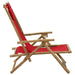 Reclining Relaxing Chair Red Bamboo And Fabric Gl92516