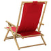 Reclining Relaxing Chair Red Bamboo And Fabric Gl92516