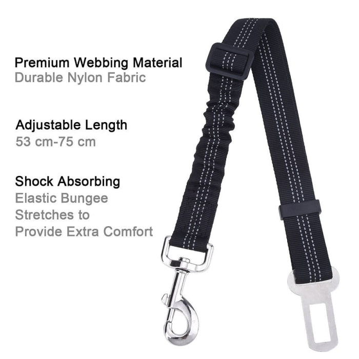 Reflective Elastic Car Adjustable Safety Belt With Hook