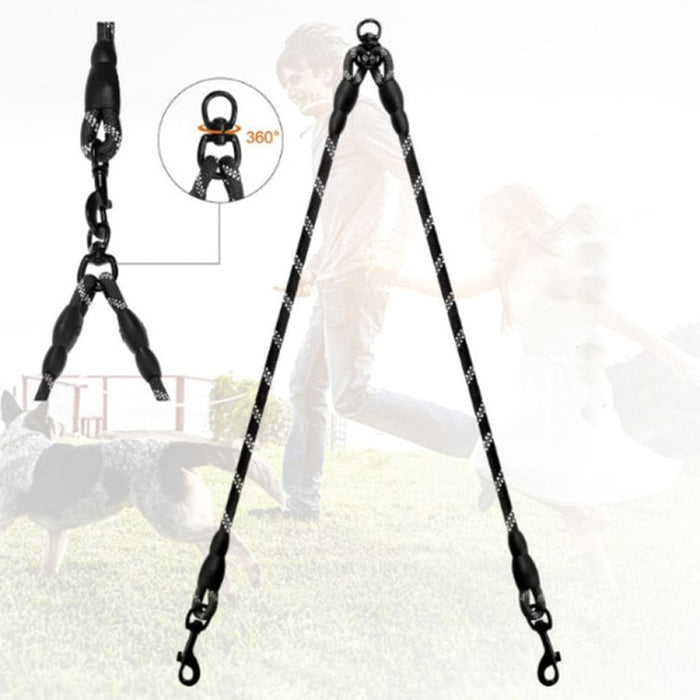 Reflective Nylon Couple Dog Leash