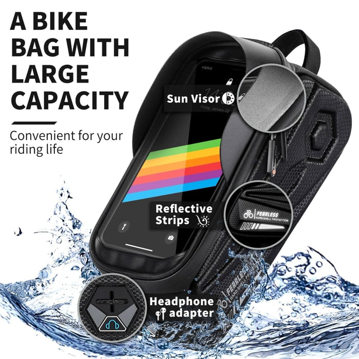 Reflective Waterproof Top Tube Bicycle Phone Bag