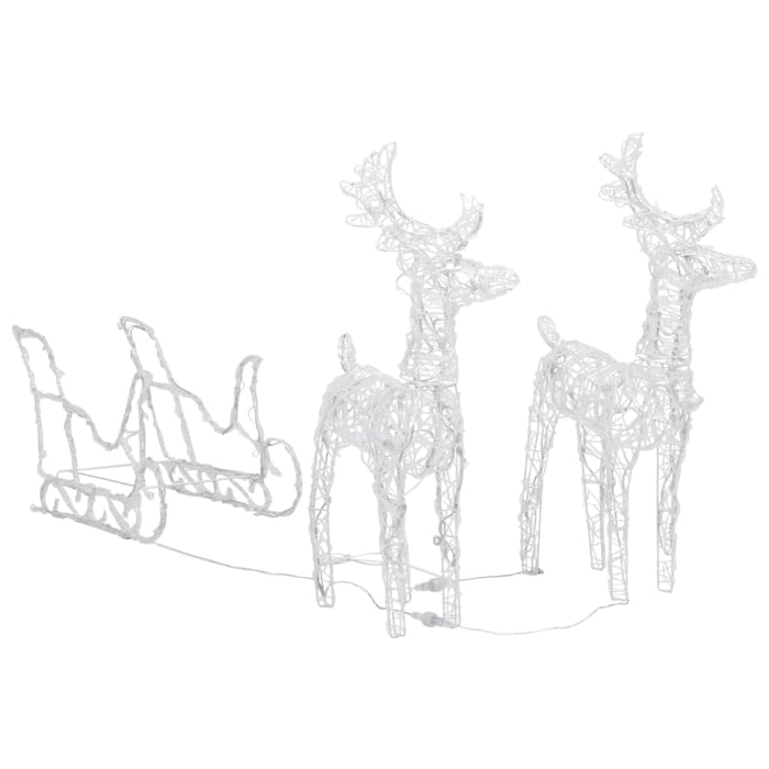 Reindeers & Sleigh Christmas Decoration 160 Leds 130 Cm