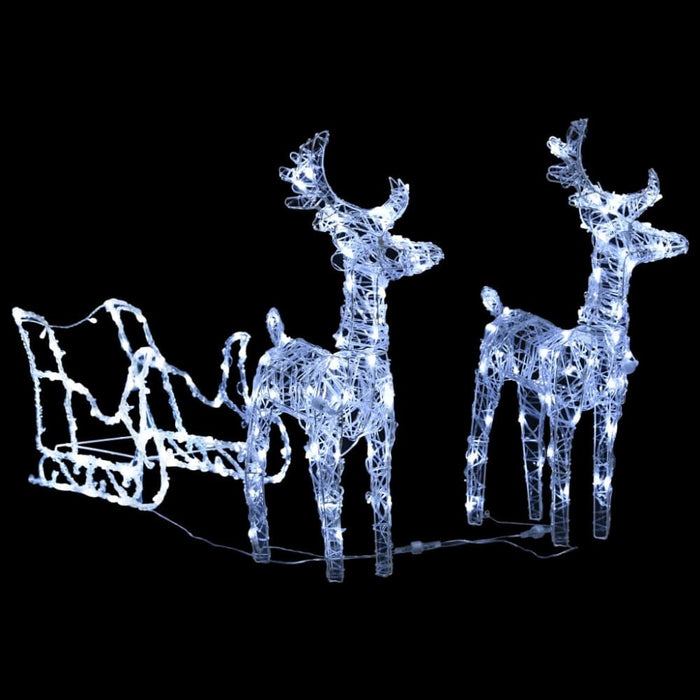 Reindeers & Sleigh Christmas Decoration 160 Leds 130 Cm