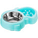 Removable Antislip Slow Water Food Feeder Dog Bowl