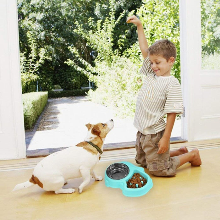 Removable Antislip Slow Water Food Feeder Dog Bowl