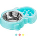 Removable Antislip Slow Water Food Feeder Dog Bowl