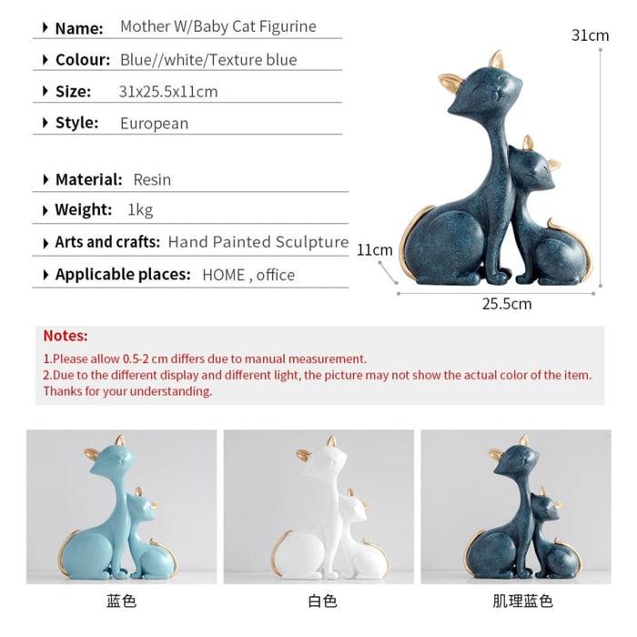 Resin Cat Figurines Miniatures Decorative Desktop Statue