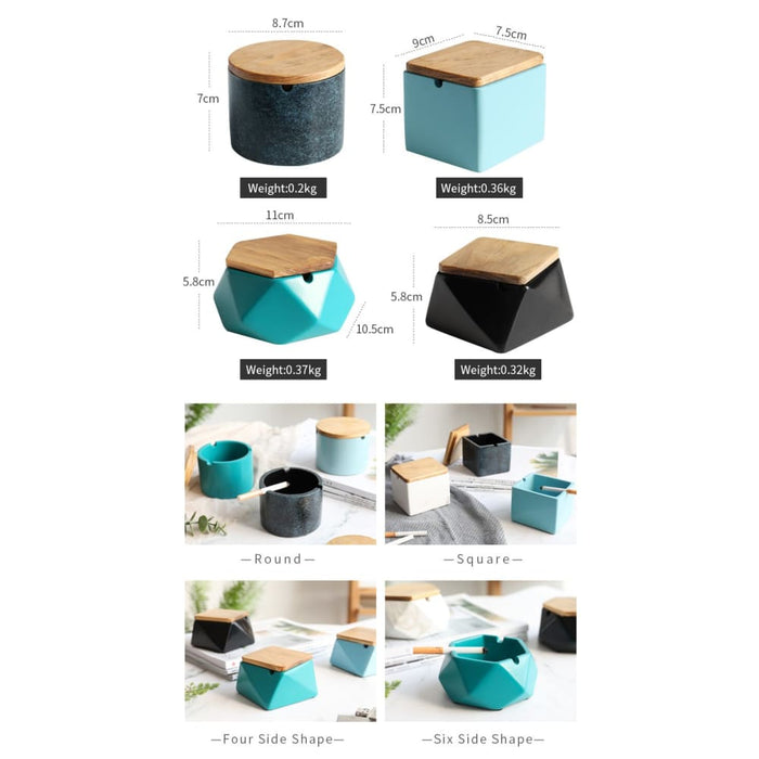 Resin Portable Ashtray With Lid For Office Hotel