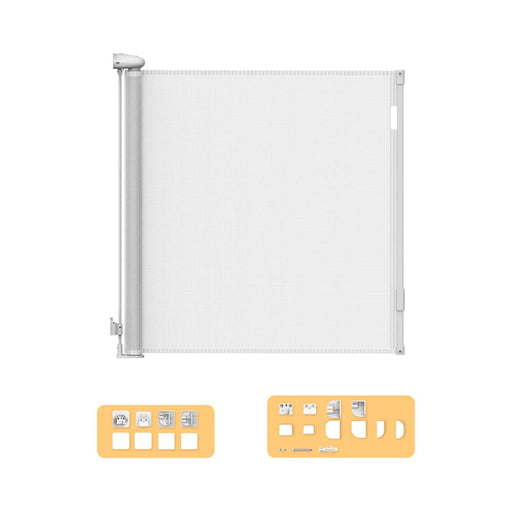 Retractable Baby Safety Gates 150cm White 150 Cm