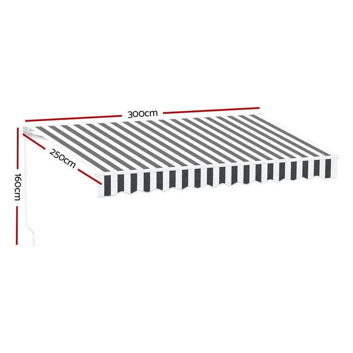 Retractable Folding Arm Awning Motorised Sunshade 4mx3m