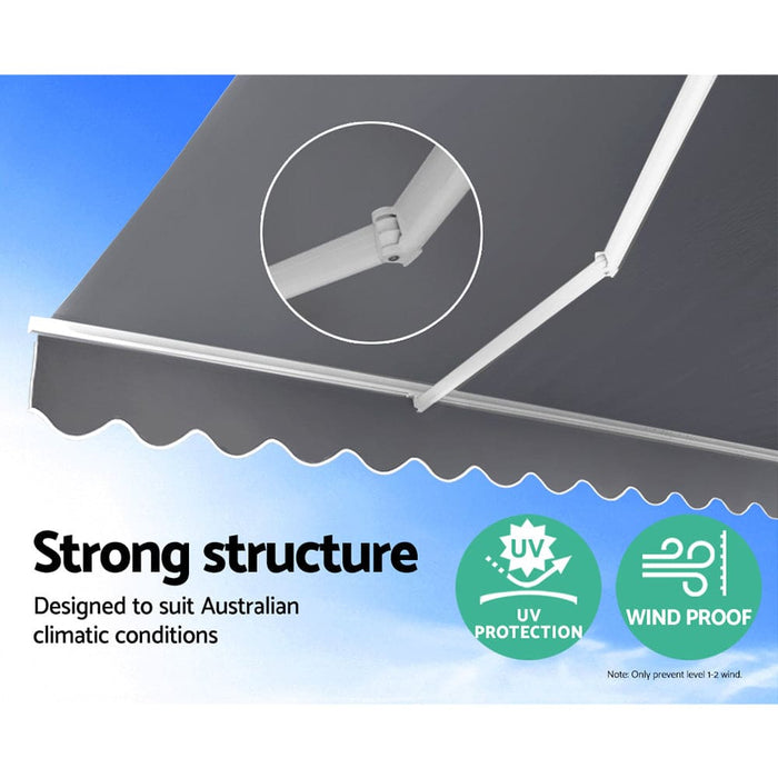 Retractable Folding Arm Awning Outdoor Sun Shade 3mx2.5m