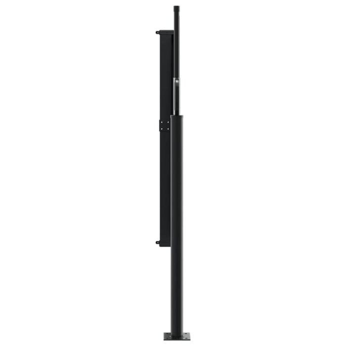 Retractable Side Awning Black 140x500 Cm Abbaaoa