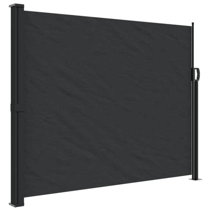 Retractable Side Awning Black 160x500 Cm Abbaaxk