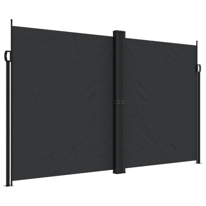 Retractable Side Awning Black 200x1000 Cm Abbaipk