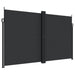 Retractable Side Awning Black 200x1000 Cm Abbaipk