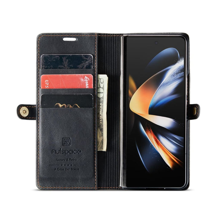 Retro Crazy Horse Rfid Leather Phone Case For Samsung