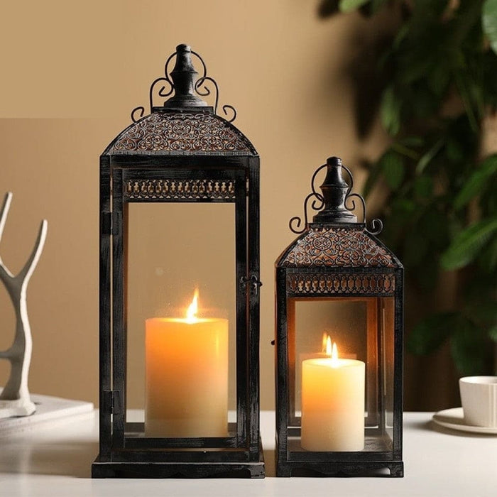 Retro Metal Candle Holders Lantern For Home Decor