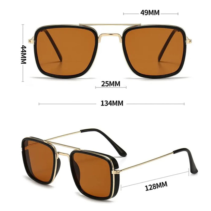 Retro Square Sunglasses With Uv Protection