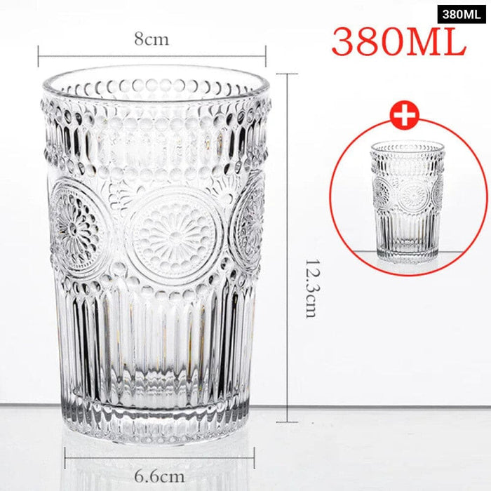 Retro Sun Flower Glass Cup Set