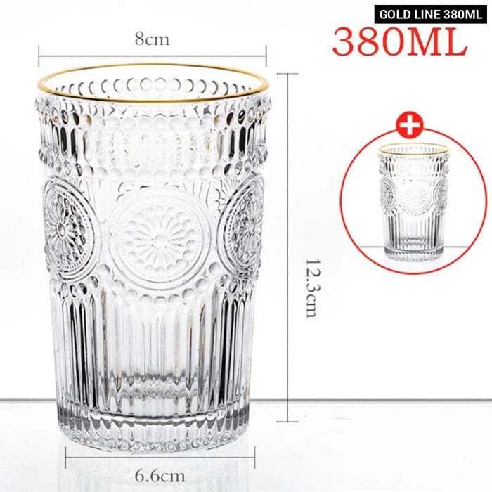 Retro Sun Flower Glass Cup Set