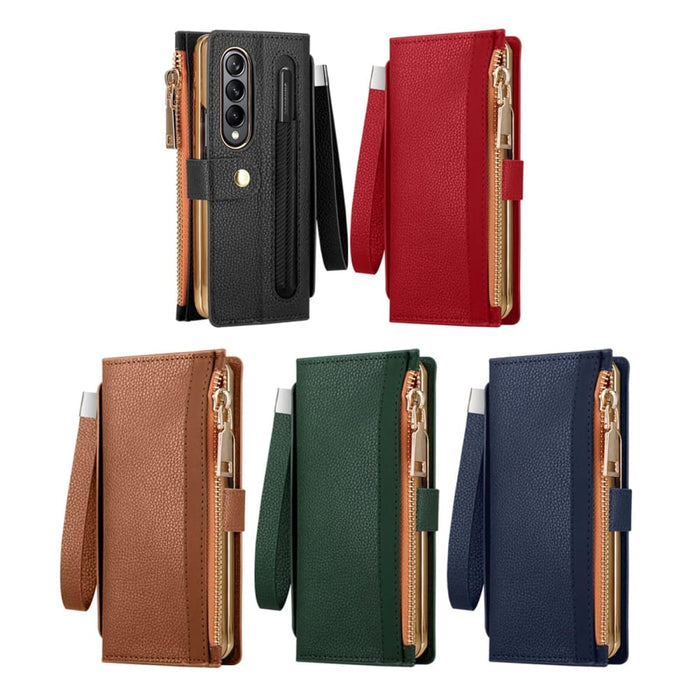 Rfid Anti Theft Leather Case For Samsung Galaxy z Fold 4