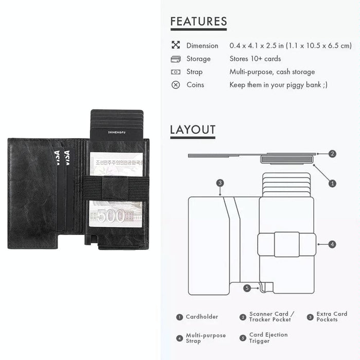 Rfid Bifold Wallet With Pop Up Card Holder