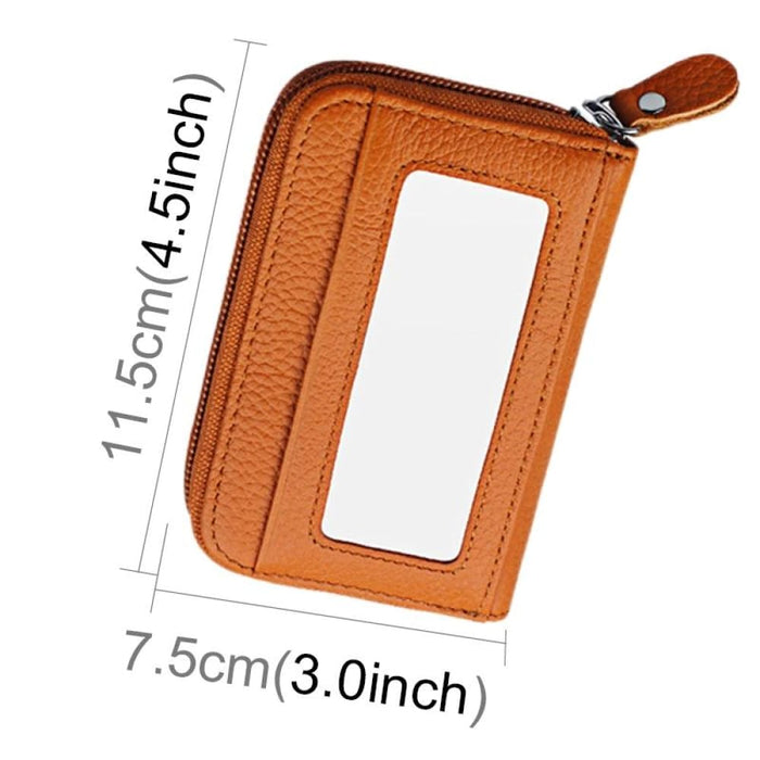 Rfid Blocking Leather Card Holder Wallet 12 Slots