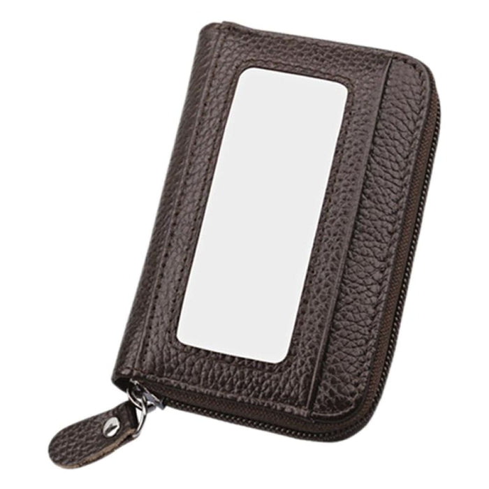 Rfid Blocking Leather Card Holder Wallet 12 Slots