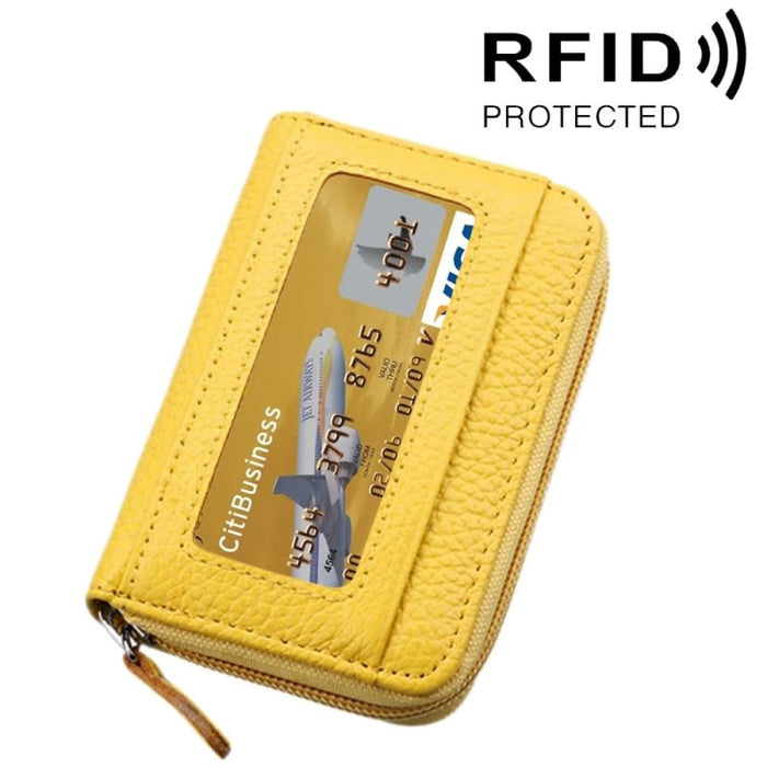 Rfid Blocking Leather Card Holder Wallet 12 Slots