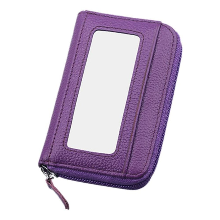 Rfid Blocking Leather Card Holder Wallet 12 Slots