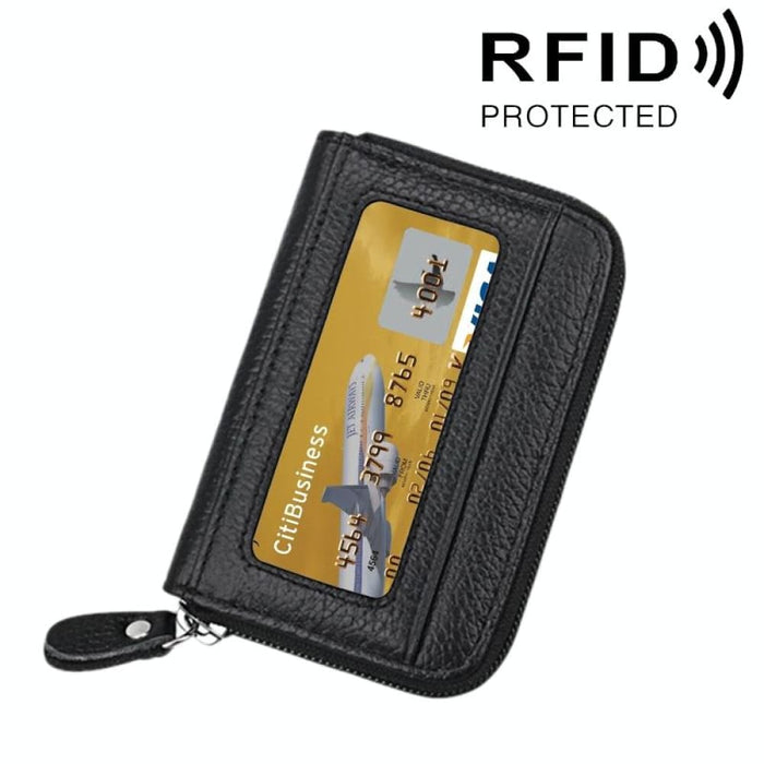 Rfid Blocking Leather Card Holder Wallet 12 Slots