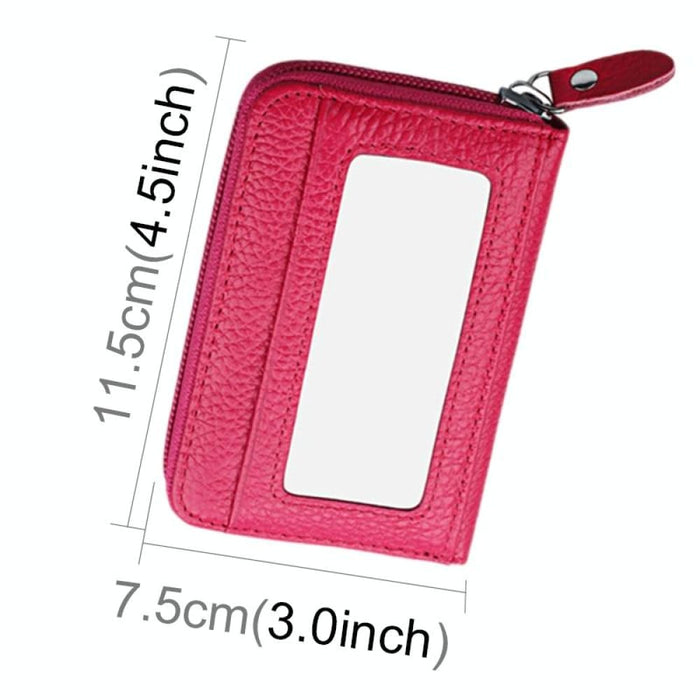 Rfid Blocking Leather Card Holder Wallet 12 Slots