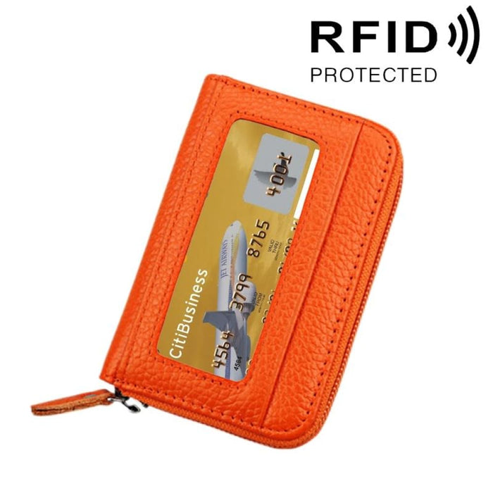 Rfid Blocking Leather Card Holder Wallet 12 Slots