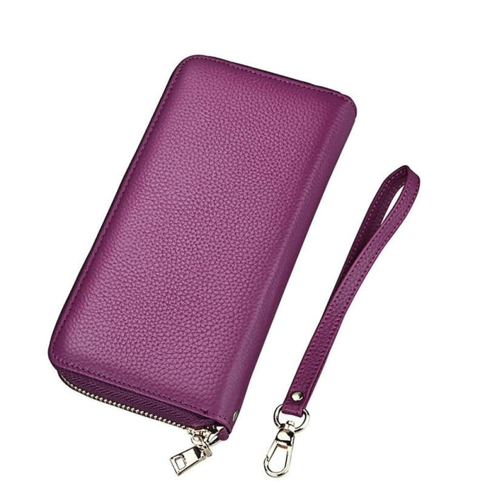 Rfid Blocking Leather Card Holder Wallet With Hand Strap