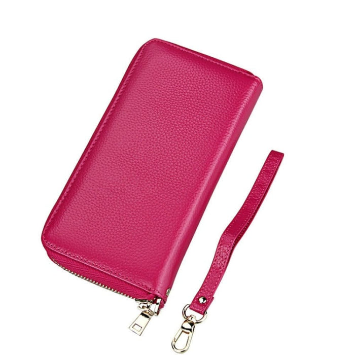 Rfid Blocking Leather Card Holder Wallet With Hand Strap