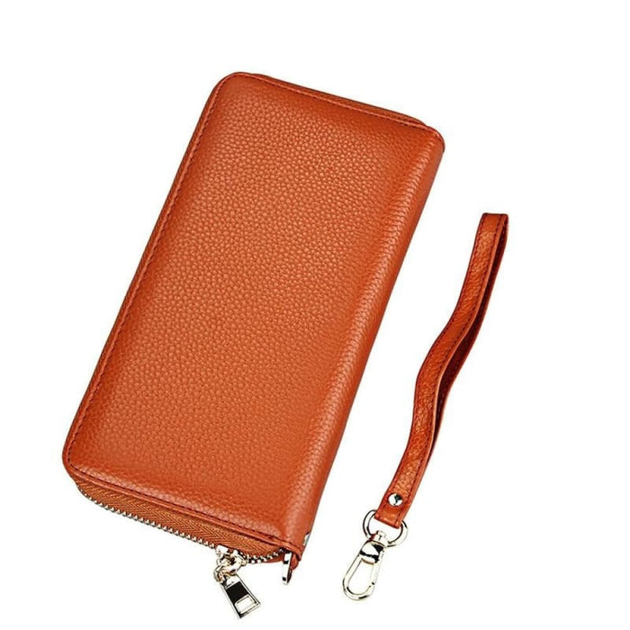 Rfid Blocking Leather Card Holder Wallet With Hand Strap