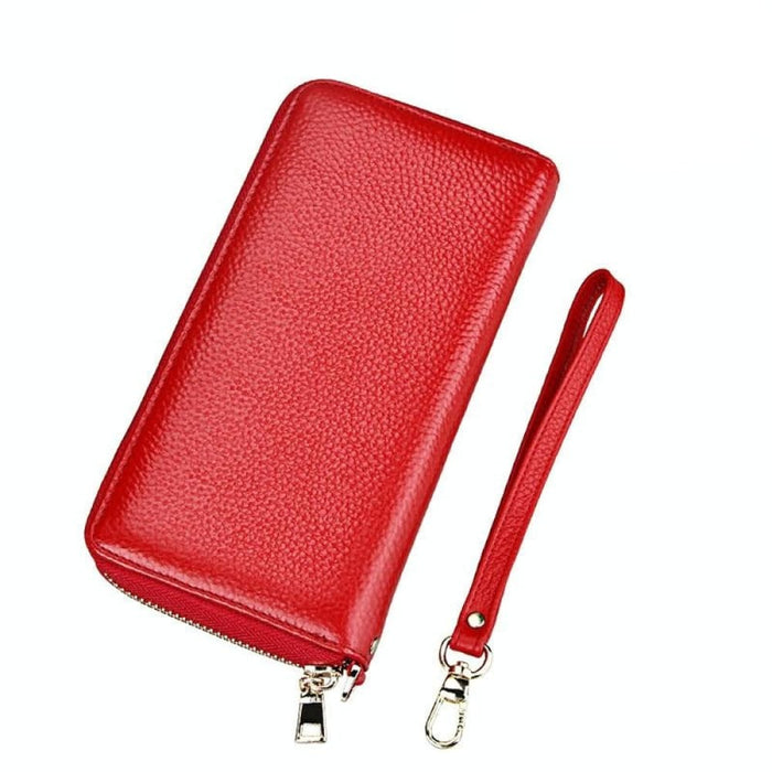 Rfid Blocking Leather Card Holder Wallet With Hand Strap