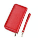 Rfid Blocking Leather Card Holder Wallet With Hand Strap