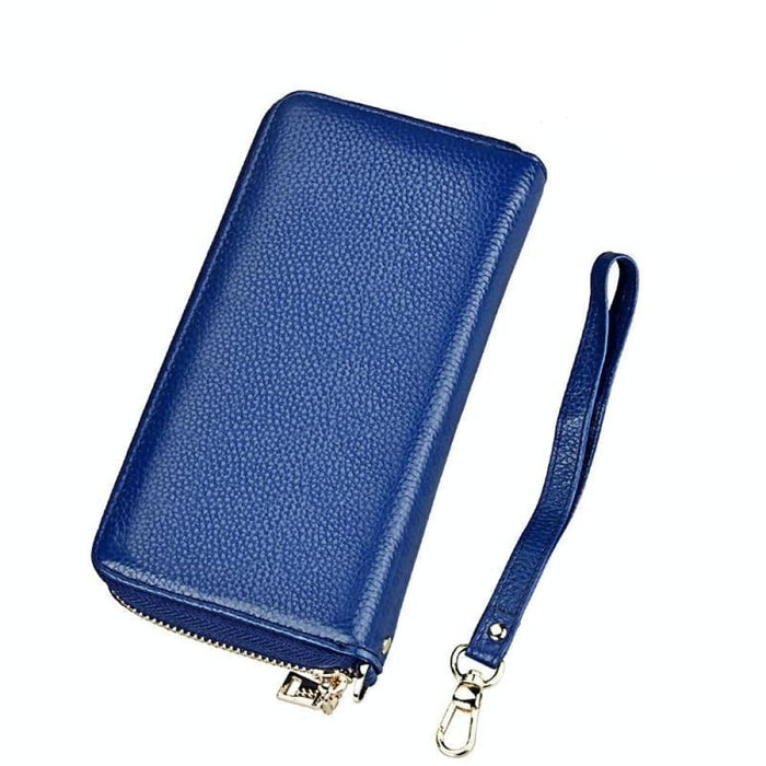 Rfid Blocking Leather Card Holder Wallet With Hand Strap