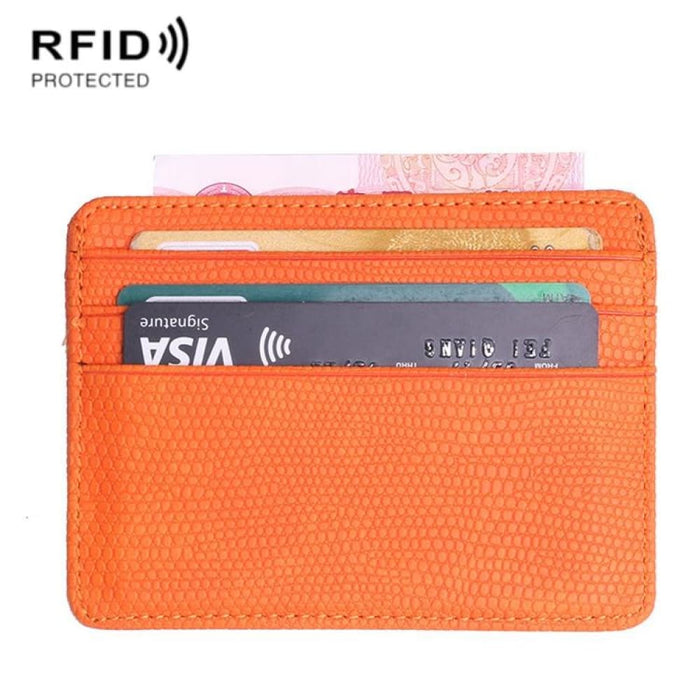 Rfid Lizard Pattern Pu Card Holder