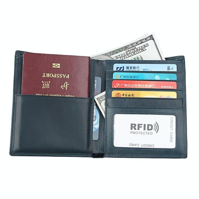 Rfid Multi Function Leather Passport Wallet