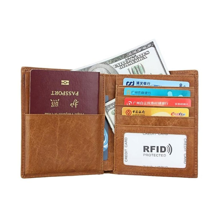 Rfid Multi Function Leather Passport Wallet