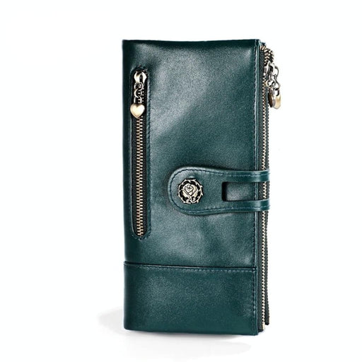 Rfid Retro Leather Lady Wallet With Card Holder