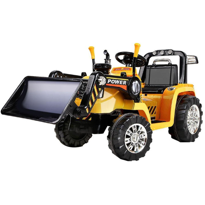 Rigo Kids Ride On Bulldozer Digger Electric Car Yellow-gs