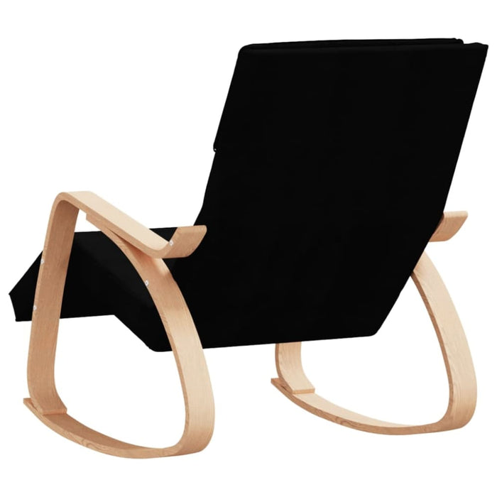 Rocking Chair Black Fabric Tpobii